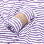 Oxford Series Turkish Towel, Combed Cotton, Purple - White, 430g - Turkish Towel - MOONESSA Australia