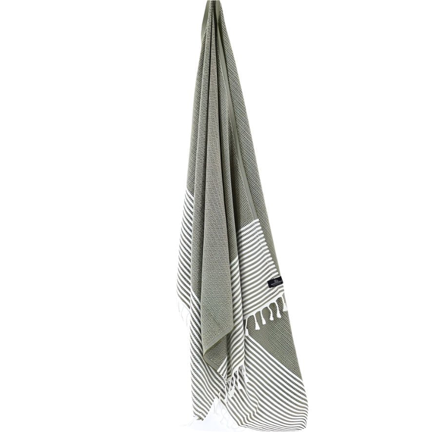 Perth Series Turkish Towel, Combed Cotton, Khaki, 440g - Turkish Towel - MOONESSA Australia