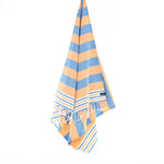 Bondi Beach Series Turkish Towel, Combed Cotton, Blue - Orange, 340g - Turkish Towel - MOONESSA Australia