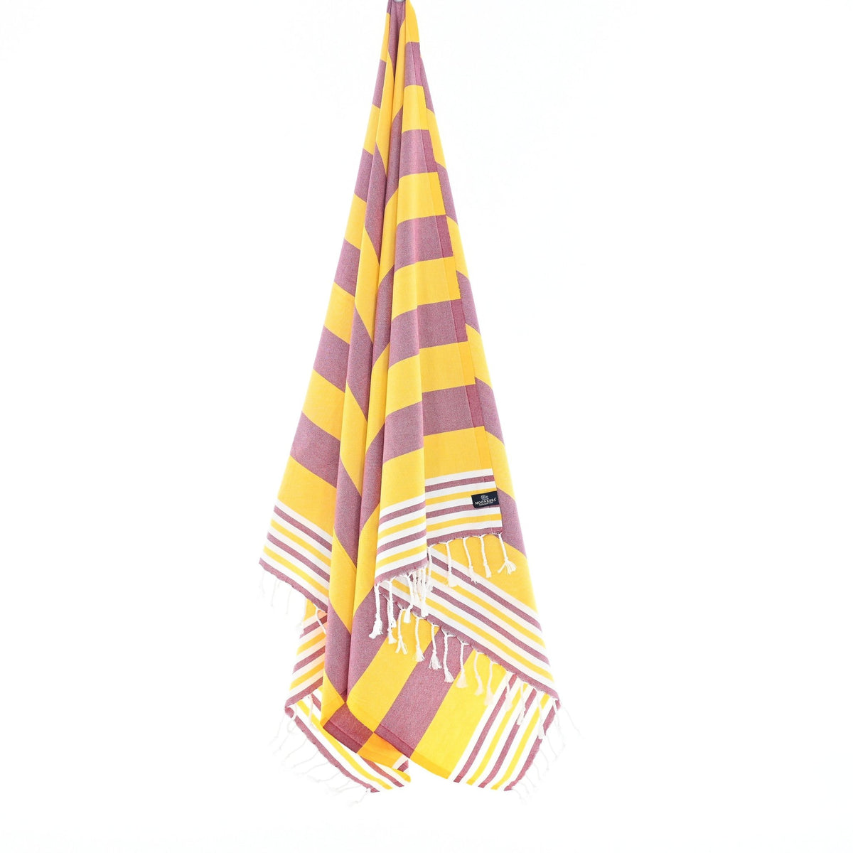 Bondi Beach Series Turkish Towel, Combed Cotton, Plum - Lemon, 340g - Turkish Towel - MOONESSA Australia