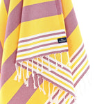 Bondi Beach Series Turkish Towel, Combed Cotton, Plum - Lemon, 340g - Turkish Towel - MOONESSA Australia