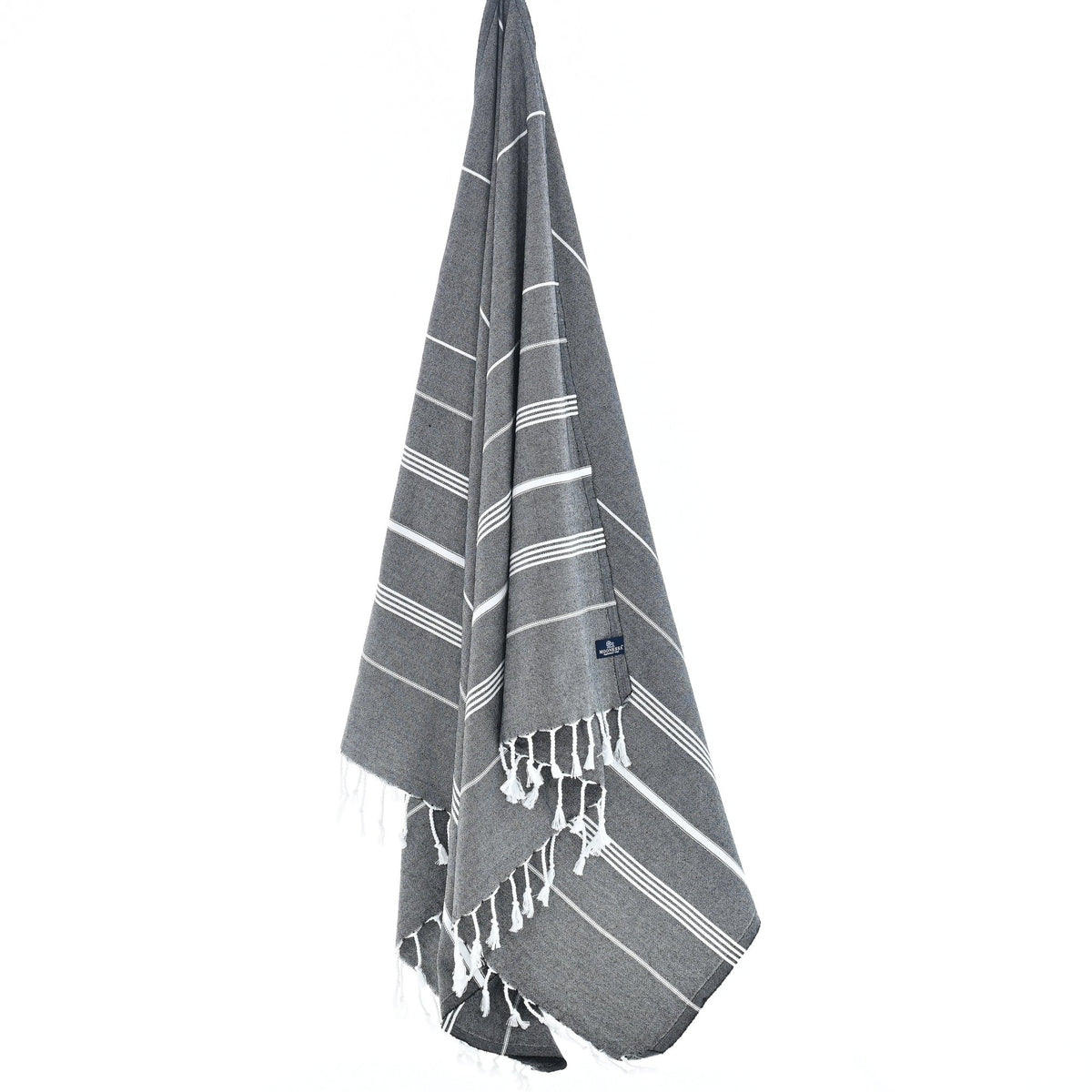 Buldan Series Turkish Towel, Combed Cotton, Black, 340g - Turkish Towel - MOONESSA Australia