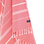 Buldan Series Turkish Towel, Combed Cotton, Coral Red, 340g - Turkish Towel - MOONESSA Australia