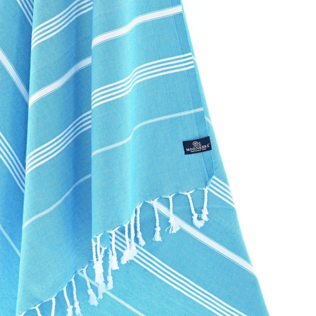 Buldan Series Turkish Towel, Combed Cotton, Turquoise, 340g - Turkish Towel - MOONESSA Australia
