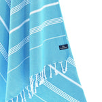 Buldan Series Turkish Towel, Combed Cotton, Turquoise, 340g - Turkish Towel - MOONESSA Australia