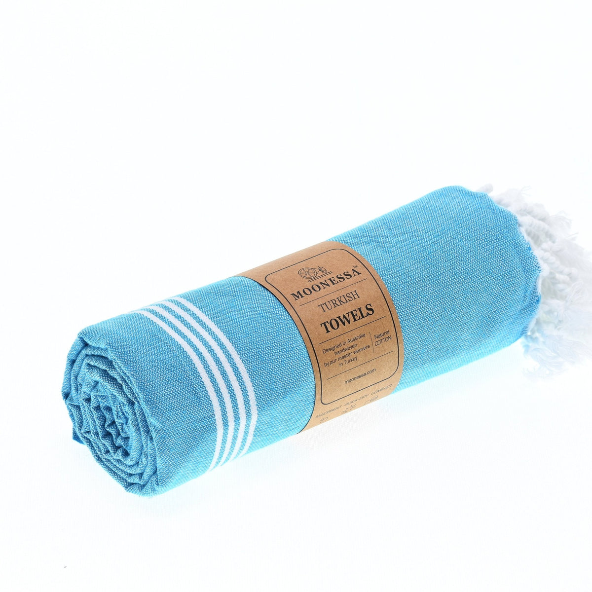 Buldan Series Turkish Towel, Combed Cotton, Turquoise, 340g - Turkish Towel - MOONESSA Australia