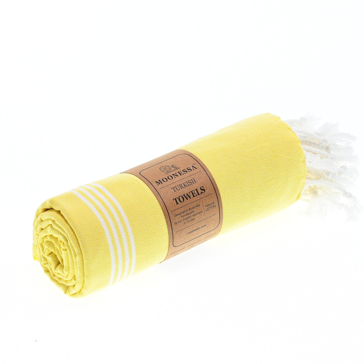 Buldan Series Turkish Towel, Combed Cotton, Yellow, 340g - Turkish Towel - MOONESSA Australia