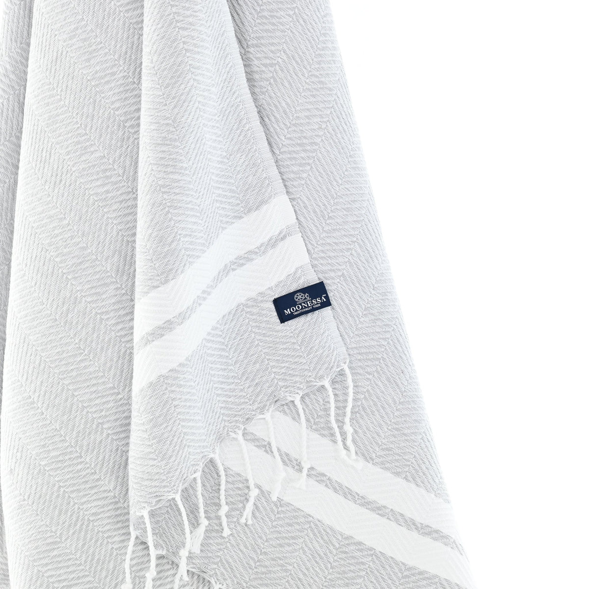 Istanbul Series Turkish Towel, Combed Cotton, Grey, 490g - Turkish Towel - MOONESSA Australia