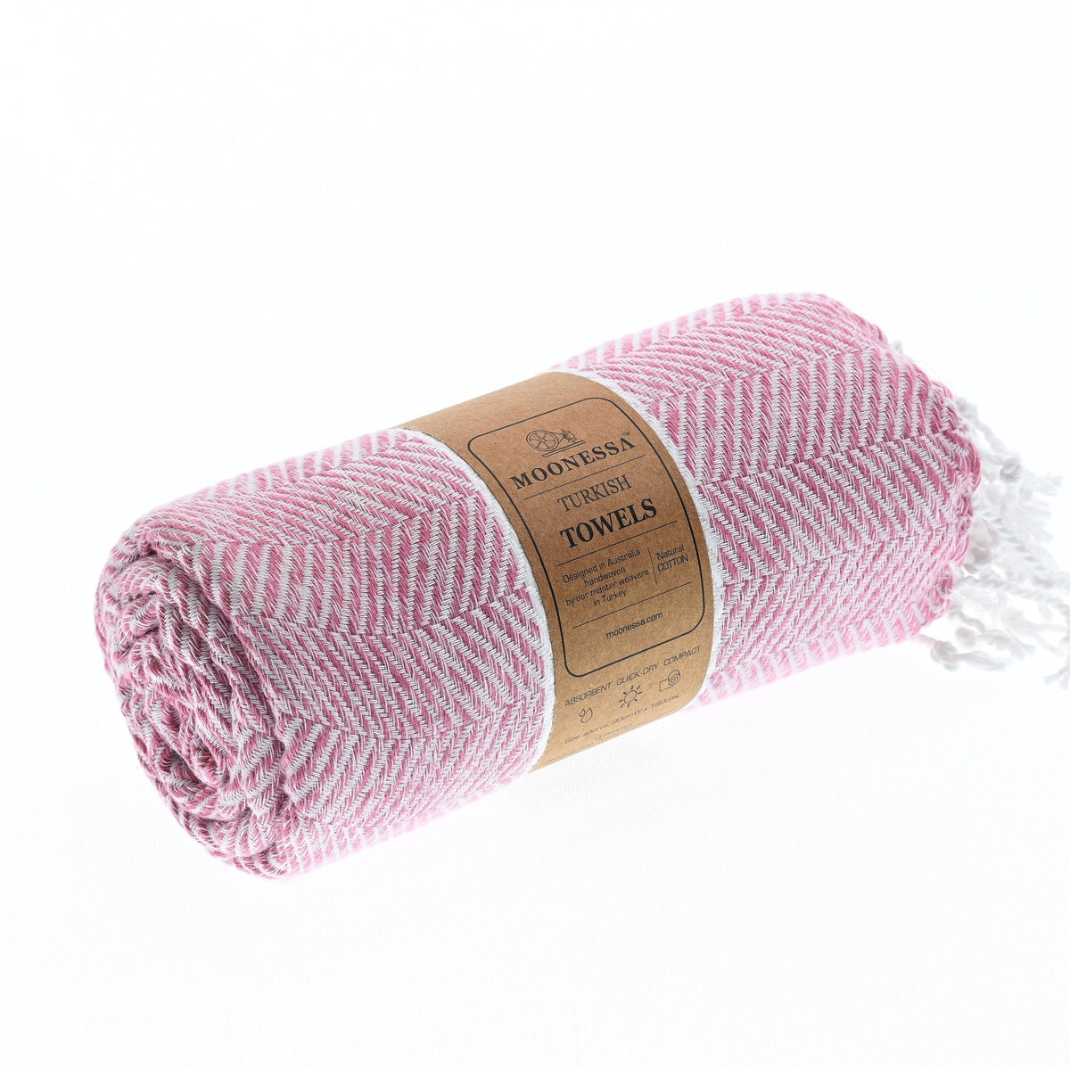 Istanbul Series Turkish Towel, Combed Cotton, Rose, 490g - Turkish Towel - MOONESSA Australia