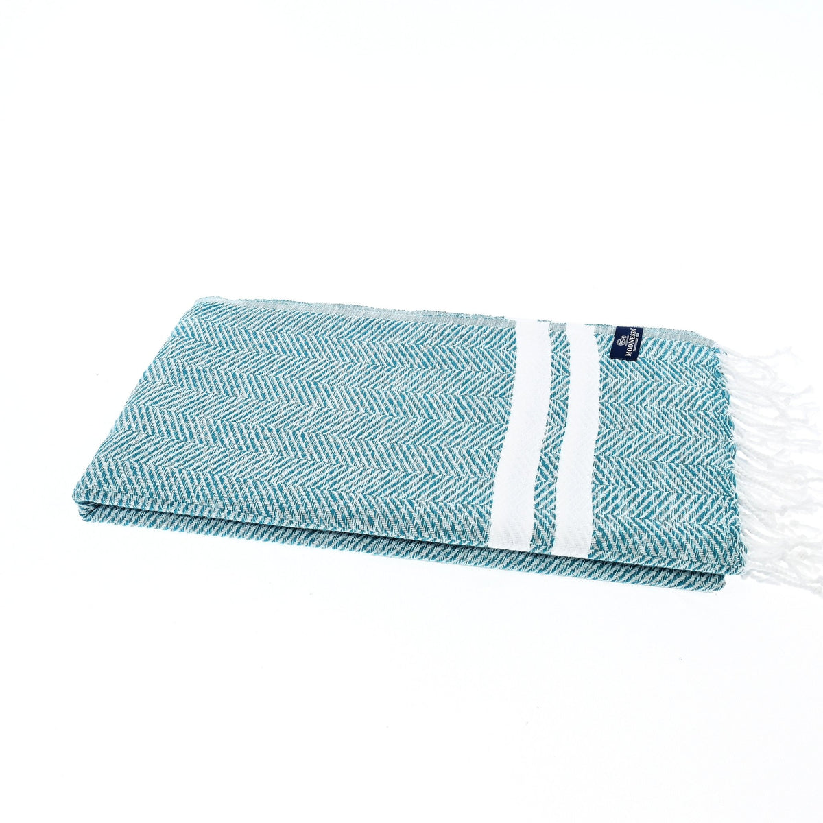 Istanbul Series Turkish Towel, Combed Cotton, Teal, 490g - Turkish Towel - MOONESSA Australia