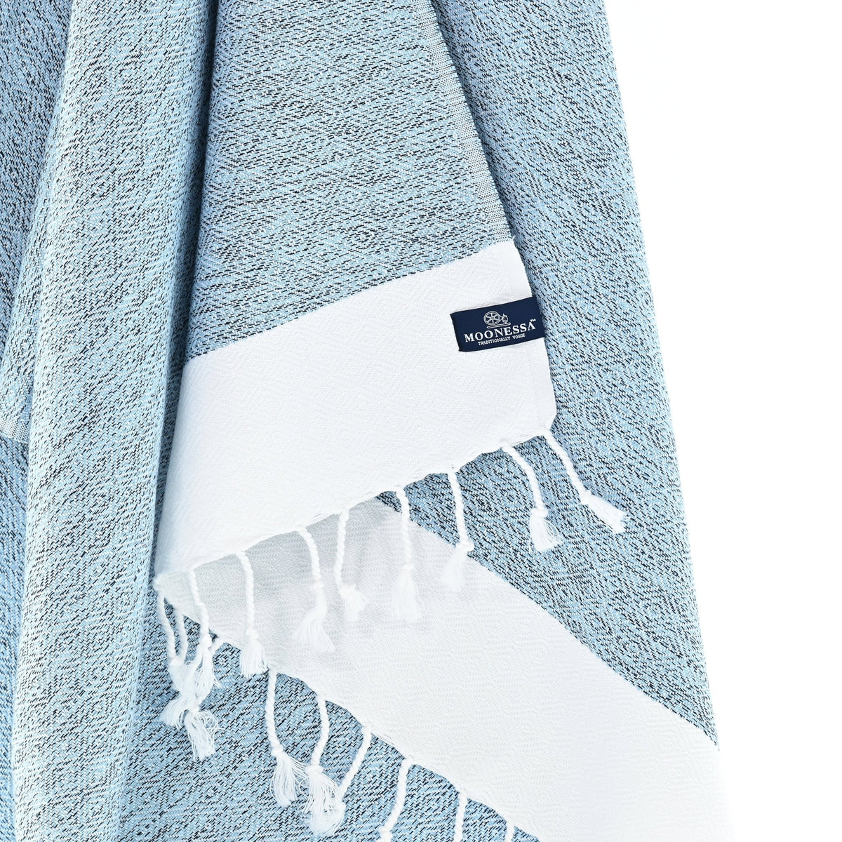 Madrid Series Turkish Towel, Combed Cotton, Ice Blue, 430g - Turkish Towel - MOONESSA Australia