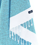 Madrid Series Turkish Towel, Combed Cotton, Turquoise, 430g - Turkish Towel - MOONESSA Australia