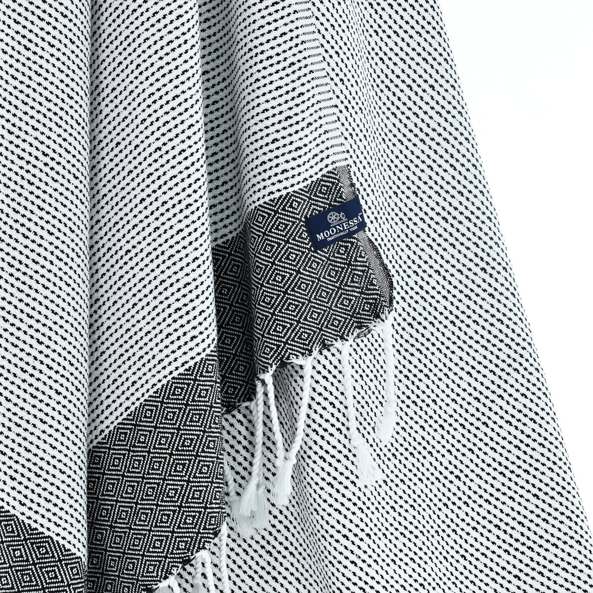 Milan Series Turkish Towel, Combed Cotton, Black, 410g - Turkish Towel - MOONESSA Australia