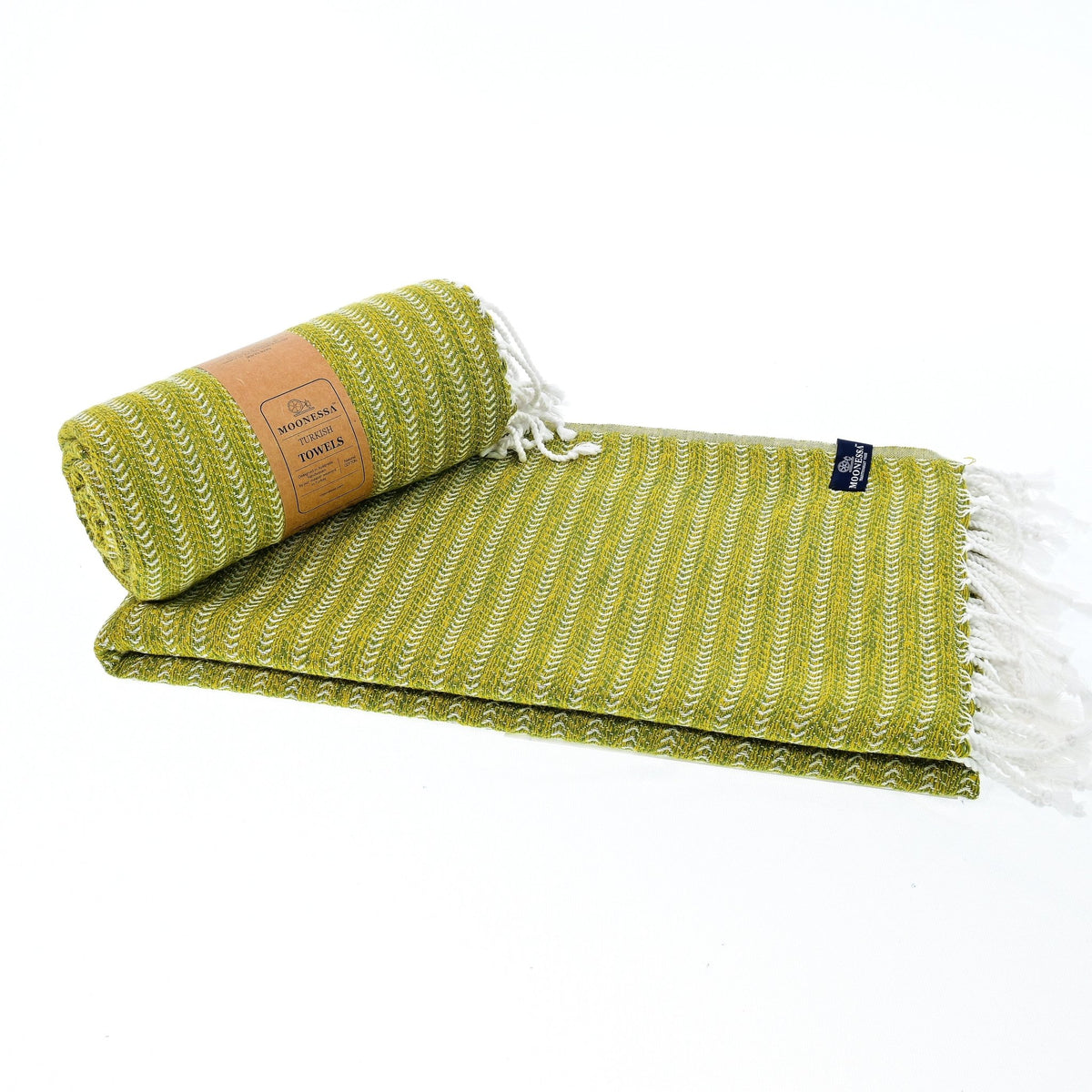 Nairobi Series Turkish Towel, Combed Cotton, Khaki - Yellow, 450g - Turkish Towel - MOONESSA Australia