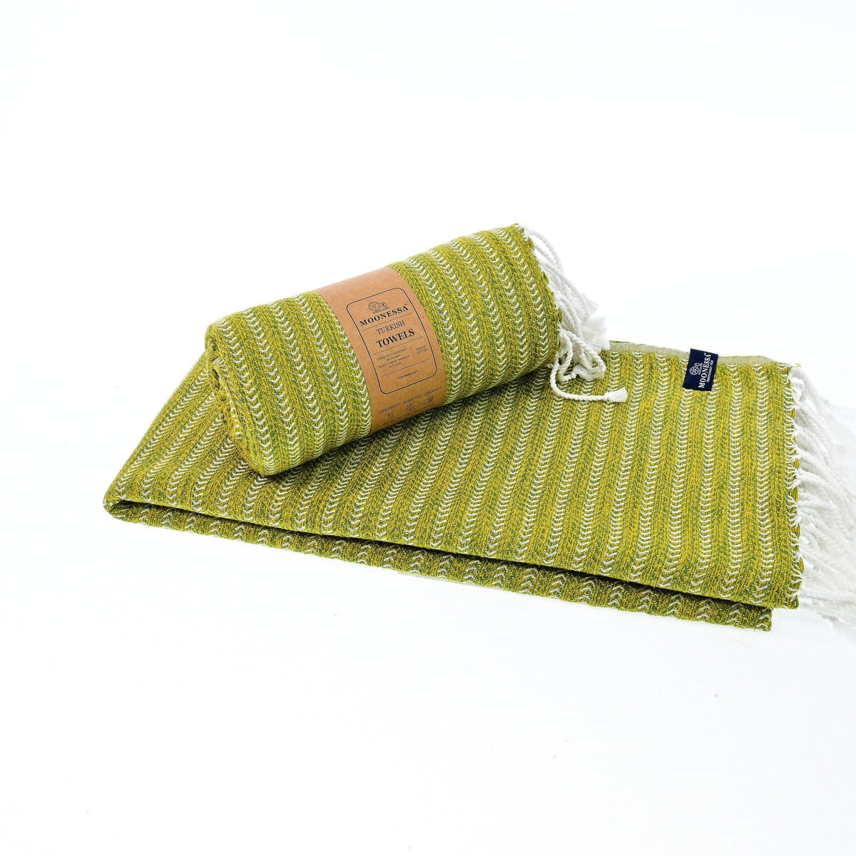 Nairobi Series Turkish Towel, Combed Cotton, Khaki - Yellow, 450g - Turkish Towel - MOONESSA Australia