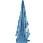 Nairobi Series Turkish Towel, Combed Cotton, Navy - Aqua, 450g - Turkish Towel - MOONESSA Australia