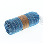 Nairobi Series Turkish Towel, Combed Cotton, Navy - Aqua, 450g - Turkish Towel - MOONESSA Australia