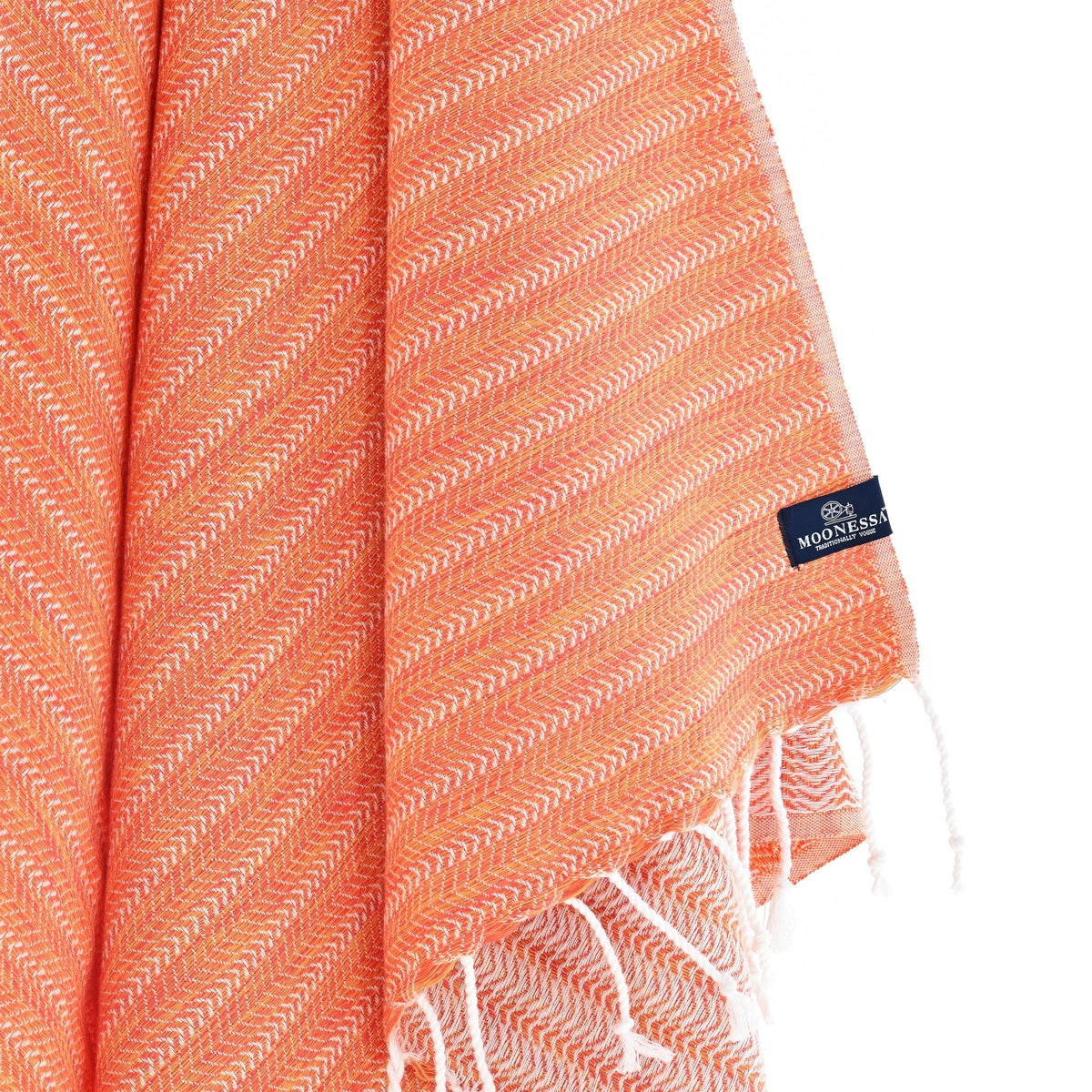 Nairobi Series Turkish Towel, Combed Cotton, Orange - Melon, 450g - Turkish Towel - MOONESSA Australia