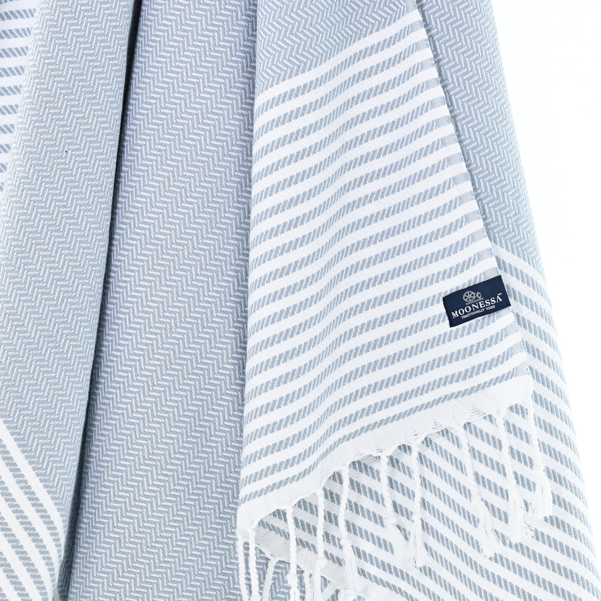 Perth Series Turkish Towel, Combed Cotton, Grey, 440g - Turkish Towel - MOONESSA Australia