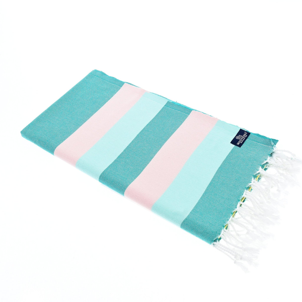Swan River Series Turkish Towel, Combed Cotton, Teal - Mint - Candy, 340g - Turkish Towel - MOONESSA Australia