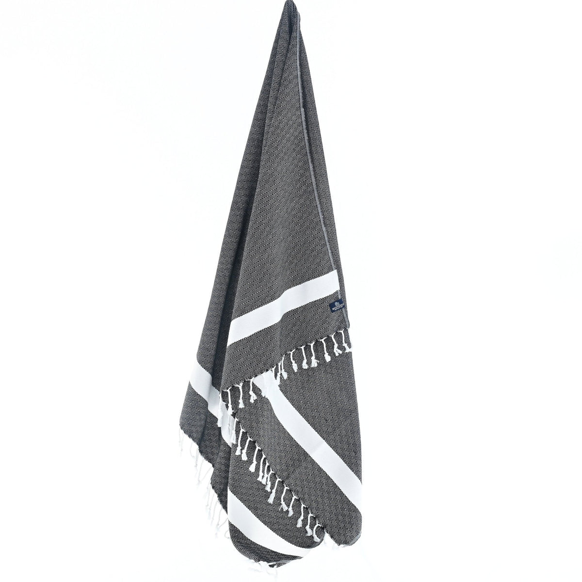 Sydney Series Turkish Towel, Combed Cotton, Black, 410g - Turkish Towel - MOONESSA Australia