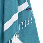Sydney Series Turkish Towel, Combed Cotton, Teal, 410g - Turkish Towel - MOONESSA Australia